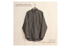 47-10　播州織メンズシャツ「US CHAMBRAY WORK SHIRT」（1着）　TIW_112（ブラックシャンブレー）・Mサイズ