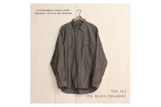 47-10　播州織メンズシャツ「US CHAMBRAY WORK SHIRT」（1着）　TIW_112（ブラックシャンブレー）・Lサイズ