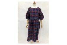 33-23 播州織ホームドレス 1 【FUJI GAUZE】　（2004-A）赤マドラスチェック柄