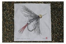 播州織 播州毛鉤バンダナ　Banshu-ori Bandana（14-24）　Banshu Yamame Kebari Keikoku