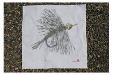 播州織 播州毛鉤バンダナ　Banshu-ori Bandana（14-24）　Banshu Yamame Kebari Shakunagi