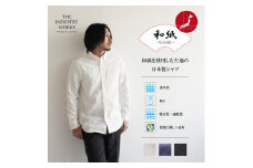 50-31　播州織メンズシャツ ボタンダウン 【WASHI】「THE INDUSTRY WORKS」（1着）【TIW_164（ホワイト）】LLサイズ