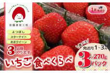 《2026年産先行予約》「西脇市産 旬のいちご3品種食べ比べセット」（1箱３パック）【佐藤果実工房 全国いちご選手権銀賞受賞農園 TVで紹介!】令和８年１月中旬配送分（09-38）