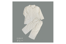 播州織メンズ パジャマ 上下セット RP002【グレー・Mサイズ】「You are already perfect♡」（74-21）