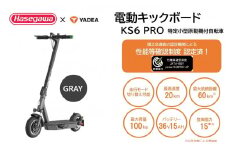 【特定小型原付モデル】公道走行が可能な電動キックボード KS6 PRO グレー【ハセガワモビリティ×YADEA】（550-3）