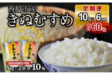 【ブランド米 きぬむすめ 定期便！６ヵ月連続お届け！】合計60kg（精米5kg×2袋6か月）(115-3)
