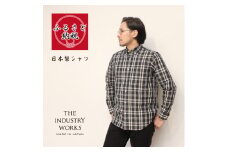 播州織メンズシャツ「THE INDUSTRY WORKS」（1着）【TIW_203（ブラック×ベージュ）】（40-24）Lサイズ