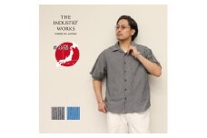 播州織メンズシャツ「THE INDUSTRY WORKS」（1着）【TIW_208（ブルー）】（40-24）Lサイズ