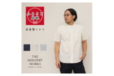 播州織メンズシャツ「THE INDUSTRY WORKS」（1着）【TIW_212（ネイビー）】（37-39）LLサイズ