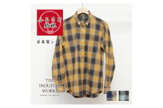 播州織メンズシャツ「THE INDUSTRY WORKS」（1着）【TIW_223（イエロー）】（44-45）Mサイズ