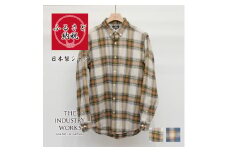 播州織メンズシャツ「THE INDUSTRY WORKS」（1着）【TIW_222（ブルー×イエロー）】（44-45）LLサイズ