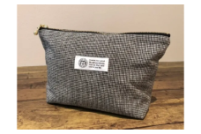 【播州織】コットンリネンチェック マチ付きポーチ【ちどり】mulberry fabric （07-51）