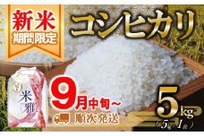 【新米先行予約】新米 コシヒカリ 5kg 白米【9月中旬～順次発送】令和７年産（18-22） 精米 直前精米 新米 化学肥料不使用 有機米 お米 こめ コメ こしひかり 人気 兵庫県産 精米
