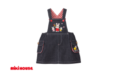 【ミキハウス】うさこ刺繍ジャンパースカート 【インディゴブルー・Lサイズ】（81-17）こども 子ども服 子ども 子供 子供服 播州織 mikihouse ミキハウス