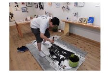 B-90   【思いやり型返礼品】あなた自身が書く文字を1時間で世界に一つだけの作品に仕上げます（中筆書道体験）20人以下団体申込　全紙半分程度のサイズ