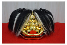獅子頭　7寸ミニチュア　金箔・プラチナ仕上げ　播州の伝統技法　職人技