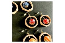 兵庫県産天然竹のアクセサリー　　竹とまり（ピアス）