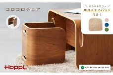 No.152-04 コロコロチェア（ブラックウォールナット）チェアパッド（コペンブルー）付き KWNBV131