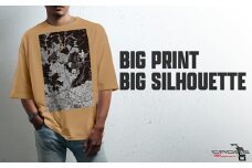 No.339-04 【川西】地図柄ビッグシルエットTシャツ（サンドカーキ）XLサイズ ／ 5.6オンス オーバーサイズ ユニセックス 日本国内印刷 兵庫県