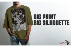 No.340-01 【川西】地図柄ビッグシルエットTシャツ（シティーグリーン）Sサイズ ／ 5.6オンス オーバーサイズ ユニセックス 日本国内印刷 兵庫県