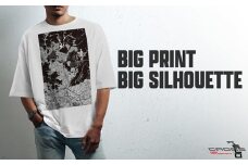 No.344-03 【川西】地図柄ビッグシルエットTシャツ（ホワイト）Lサイズ ／ 5.6オンス オーバーサイズ ユニセックス 日本国内印刷 兵庫県