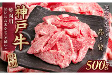 訳あり 神戸牛(神戸ビーフ) 焼肉用（不揃い）500g KNY1 KWNCJ002 ふるさと納税 神戸牛 神戸ビーフ ブランド和牛 訳あり 訳アリ 部位 大きさ不揃い500g 国産 和牛 切り落し 切落し 焼肉 焼き肉 太田家 兵庫県 神戸 新鮮 川西 川西市