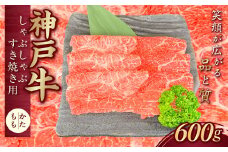 神戸牛(神戸ビーフ) しゃぶしゃぶすき焼き用 600g KNS2 KWNCJ003 ふるさと納税 神戸牛 神戸ビーフ ブランド和牛 国産 和牛 すき焼き しゃぶしゃぶ かた もも 太田家 兵庫県 神戸 国産 新鮮 川西 川西市