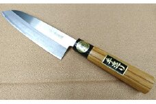 青紙割込ステン鍛造包丁三徳165mm