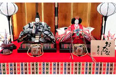 雛人形　京十番親王「吉祥松竹梅」毛氈飾り　No.10-004