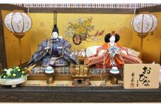 雛人形　京十番親王「花丸唐草」焼桐畳台飾り　№10-801