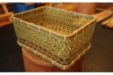 【一点ずつ手作り】自然素材にこだわった椀籠（角型）