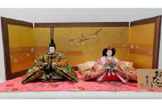 雛人形　京八番親王「双金有楽錦」オリジナル金襴敷　No.8-802
