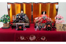 雛人形　京九番親王「桜爛漫」毛氈飾　No.9-012