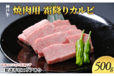 神戸牛　焼肉用 霜降りカルビ 500g（250g×2）