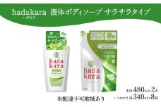 hadakara ( ハダカラ ) オリジナルセット サラサラタイプ《本体×2本、つめかえ用×8袋》[ ライオン LION ボディソープ ] 石鹸 液体せっけん ボディーソープ 保湿成分 