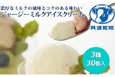共進牧場 ジャージーミルクアイスクリーム 3種30個[ スイーツ アイス 濃厚 ]