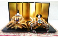 雛人形 京三五親王「正絹袋帯～GOLD～」オリジナル金襴敷 No.35-514