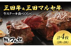 【ふるさと納税 】三田牛 ＆ 三田 マルセ牛 ステーキ 食べくらべ ギフト ステーキ すてーき 勢戸牛肉 ギフト 肉 お祝い 但馬牛 神戸牛 三田牛 数量限定 訳あり ふるさと納税 ふるさと 人気 おすすめ 送料無料 兵庫県 三田市 [3d28bae610016]