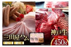 神戸牛 三田屋総本家 ギフト セット ハム ウインナー 神戸ビーフ HNK-13 [アピデ 兵庫県 三田市 3d28bga670001] 詰め合わせ 肉 牛肉 焼肉 ビーフ ウインナー ハム 神戸ビーフ