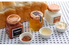 季節のジャム、百花はちみつ、アーモンドバターよくばり3点セットwithはりまる食パン