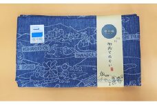 播州織 加西てぬぐい 2枚セット　ブルー＆グリーン
