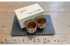 備前緋だすき 湯呑 2個 木箱入り[ 備前焼 緋襷 ]