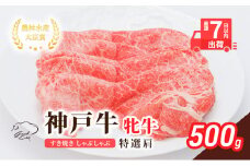 【最短7日以内発送】 神戸ビーフ 神戸牛 牝 特選肩 500g 川岸畜産 すき焼き しゃぶしゃぶ 焼肉 冷凍 肉 牛肉 すぐ届く