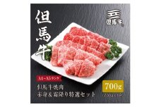 ★レビューキャンペーン実施中★＜但馬牛＞焼肉 赤身&霜降り 特選セット700g【1313170】
