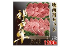 神戸ビーフ　焼肉セット　かたロース600gかたもも600g　合計　1200g　YBYS5【1340614】