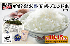 ＜毎月定期便＞養父市の稀少米　無洗蛇紋岩米10kg　五穀ブレンド米セット全6回【4002180】