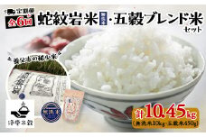＜毎月定期便＞養父市の稀少米　無洗蛇紋岩米10kg　五穀ブレンド米セット全6回【4002180】