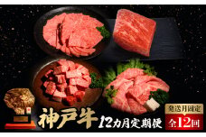 ＜発送月固定定期便＞神戸牛12か月定期便全12回【4064677】