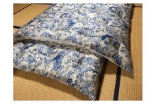 【抗菌・防ダニ】エレガントなコットン95%掛け布団/シングル・ブルー