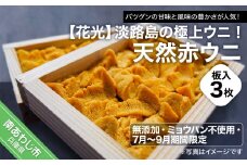 【無添加・ミョウバン不使用・7月～9月期間限定】淡路島の極上ウニ！天然赤ウニ（板入3枚）